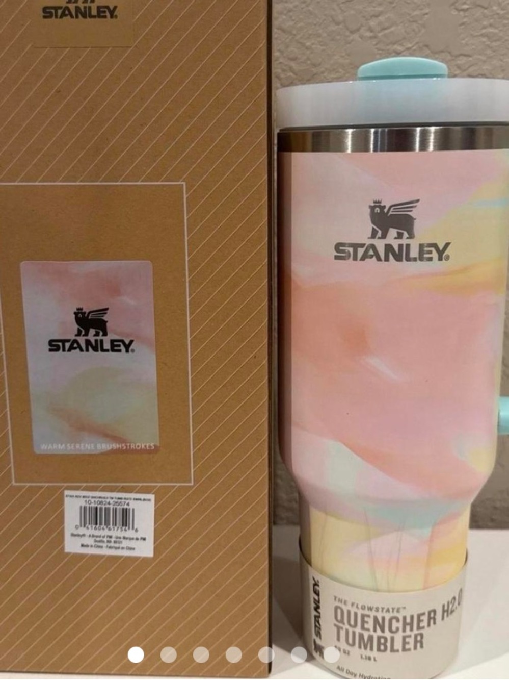 Stanley 40oz FlowState Quencher Tumbler rare Warm Serene Brushstroke rare collab - Picture 5 of 6